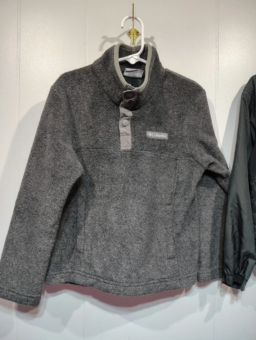 Columbia Boys Jacket Lot Snap Fleece & Black Lined Rain Jacket Size XS 6 7